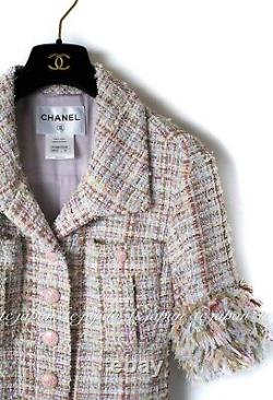 $7370? CHANEL Jacket 13C Excellent Rare Rose Garden Lesage Pink Tweed 34 US2