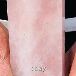 7.49lb Natural Pink Rose Quartz Obelisk Rare Powder Crystal Wand Point Healing