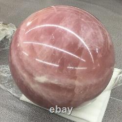 880LB Rare Natural pink rose Quartz sphere crystal ball reiki healing