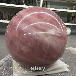 880LB Rare Natural pink rose Quartz sphere crystal ball reiki healing