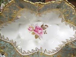 AYNSLEY Rare pink rose gold gilt footed bowl embossed shell base 1920s England