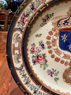 A Rare Chinese Qing Kangxi Period Armorial Famille Rose Plate