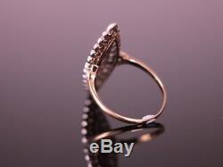 A Rare Navette Edwardian Pink Sapphire Ruby & Rose Cut Diamond Engagement Ring