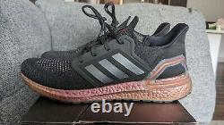 Adidas Ultraboost 20 mens RARE size 13 Black Grey Signal Pink EG9749 Rose Gold