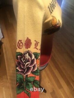 Amal Guessous Orange Cashmere Silk Rose Skull Sweater Super Rare XS 669$