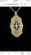 Antique Edwardian 12k Gf Filigree Rose Cut Diamond Pendant Art Deco Gold Rare