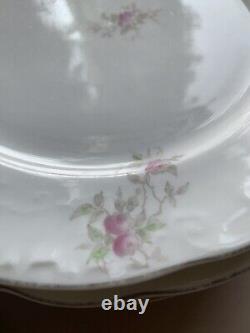 Antique O P Co. Syracuse China Pink Rose Crescent plates/saucers Rare