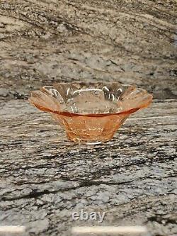 Antique Pink Depression Glass Rare Peacock and Wild Rose Bowl