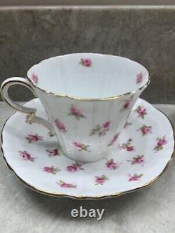 Antique RARE 2- Royal Albert Crown China Rose Chintz Tea Cups & Saucers