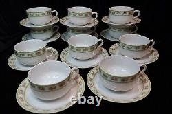 Antique Rare Welmar Germany 1848-1933 Dainty Pink Roses 11 Cups & Saucers