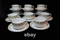 Antique Rare Welmar Germany 1848-1933 Dainty Pink Roses 11 Cups & Saucers