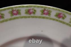 Antique Rare Welmar Germany 1848-1933 Dainty Pink Roses 12 Dinner Plates 9 1/4