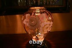 Antique Vintage Amber Rose GWTW Rare Hurricane Gone with the Wind Lamp LARGE
