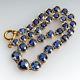 Art Deco Rare Blue Padparadscha Sapphire Necklace In 14k Yellow Gold Over With 20