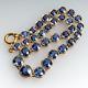Art Deco Rare Blue Padparadscha Sapphire Necklace In 18k Yellow Gold Over With 20