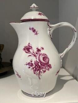 Augarten Vienna Wien Coffee Pot Pink Rose Maria Theresia RARE