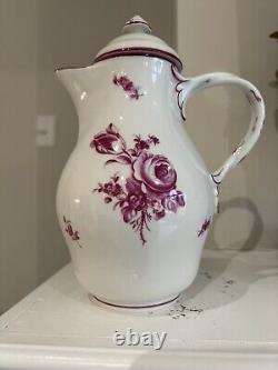 Augarten Vienna Wien Coffee Pot Pink Rose Maria Theresia RARE