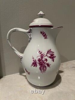 Augarten Vienna Wien Coffee Pot Pink Rose Maria Theresia RARE