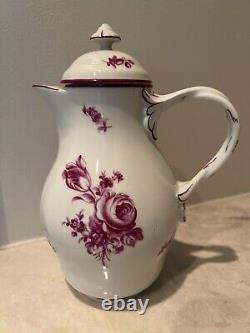 Augarten Vienna Wien Coffee Pot Pink Rose Maria Theresia RARE