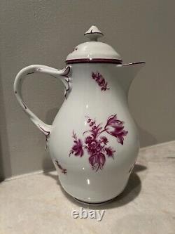 Augarten Vienna Wien Coffee Pot Pink Rose Maria Theresia RARE