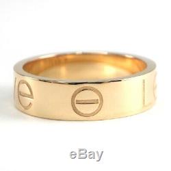 Auth Cartier Love Ring 750(18K) Rose(Pink) Gold #55 US7 Rare Item