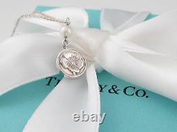 Authentic Rare Tiffany & Co Silver Pearl Nature Rose Necklace