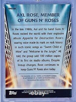 Axl Rose Topps Autograph Card HMA-AR Guns N Roses Rare HTF FREE SHIPPING NITL