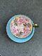 Aynsley Pink Rose Light Blue Tea Cup & Saucer Made In England, Very Rare