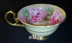 Aynsley Signed J. A Bailey Cabbage Roses Tea or Coffee Cup & Saucer Rare England