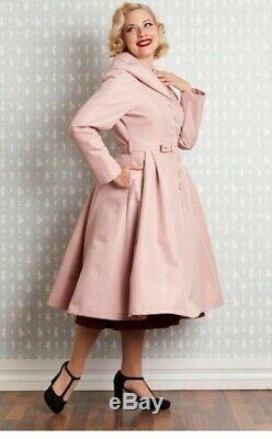BNWT Miss Candyfloss swing trench coat Lorin rare pink old rose 3XL