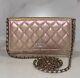 Bnwt Rare 21k Authentic Chanel Iridescent Pink Cc Woc Wallet On Chain Handbag