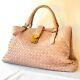 Bottega Veneta Pink Rose Hand Bag Intrecciato Rare From Japan Used Auth