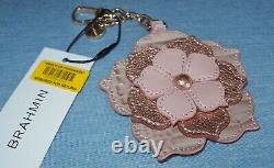 BRAHMIN Handbag Purse Wallet ROSE GOLD Rosewater Magnolia Key Fob Charm RARE