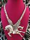 Betsey Johnson Huge Rose Gold Colored Pegasus Unicorn Winged Horse Necklace Rare