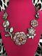 Betsey Johnson Iconic Ombre Rose Pink Crystal Paved Flower Rosebud Necklace Rare