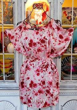 Betsey Johnson RARE Dress PINK SKULL Floral ROSE Silk Tunic Evening Party 8 M