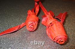 Brahmin Leather Roses Charm/ Tassel CORAL New Rare