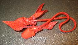 Brahmin Leather Roses Charm/ Tassel CORAL New Rare