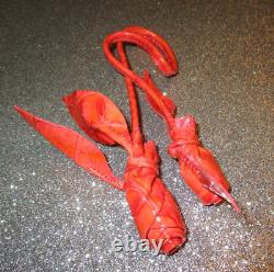 Brahmin Leather Roses Charm/ Tassel CORAL New Rare