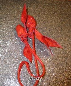 Brahmin Leather Roses Charm/ Tassel CORAL New Rare