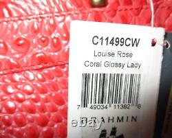 Brahmin Leather Roses Charm/ Tassel CORAL New Rare