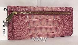 Brahmin Melbourne ADY Slim Bifold Leather Wallet Clutch TEA ROSE Pink NWT Rare