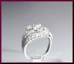 Brilliant Rose Cut 1.26CT Shiny White Cubic Zirconia Art Deco Filigree Rare Ring