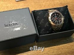 Bulova Men's 97B121 Marine Star Watch Rose Gold Stainless Steel Wristwatch Rare