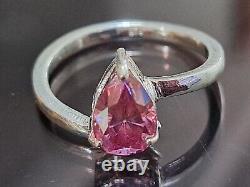 CERTIFIED LOVELY 1.40 CT RARE PEAR CUT PINK NATURAL HPHT DIAMOND RING Sz 7.25