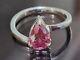 Certified Lovely 1.40 Ct Rare Pear Cut Pink Natural Hpht Diamond Ring Sz 7.25