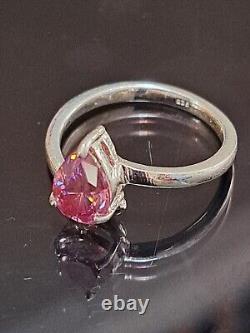 CERTIFIED LOVELY 1.40 CT RARE PEAR CUT PINK NATURAL HPHT DIAMOND RING Sz 7.25