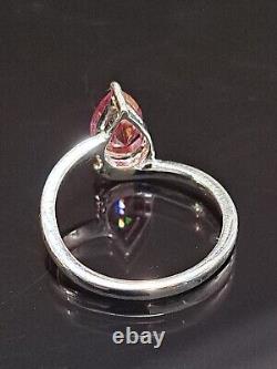 CERTIFIED LOVELY 1.40 CT RARE PEAR CUT PINK NATURAL HPHT DIAMOND RING Sz 7.25