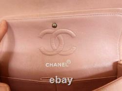 CHANEL A01113 Matelasse 23 W Chain W Flap Shoulder Bag Lambskin Rose Pink Rare