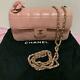 Chanel Choco Bar Cc Chain Shoulder Bag Lambskin Rose Pink Rare
